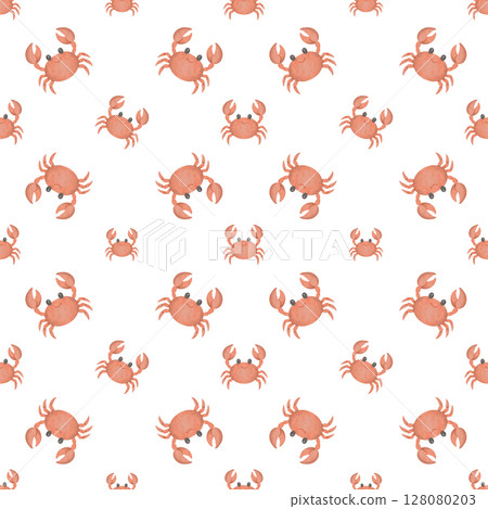Crab filled seamless pattern background 128080203