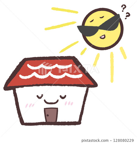 Illustration of a heat-resistant house Illustration of a heat-resistant house 128080229