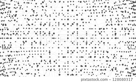 Dots connected by lines. Abstract wave. Minimalist mesh. Abstract polygonal shape. 128080317