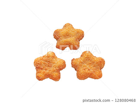 Star-shaped croquettes, a side dish for Tanabata [white background, cutout] 128080468
