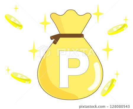 Point coins in a bag Point coins in a bag 128080543