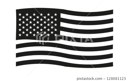 waving and static USA flag 128081123