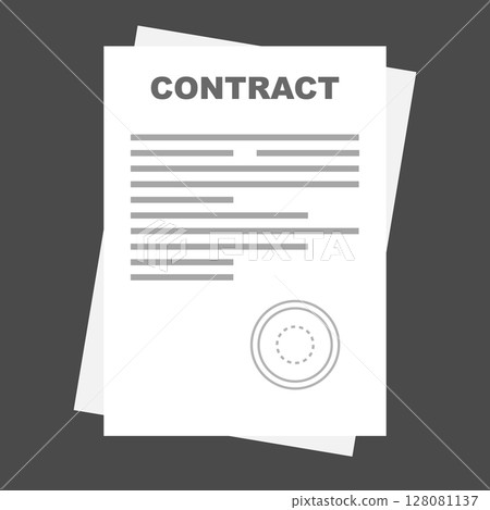 Contract or document signing icon. 128081137