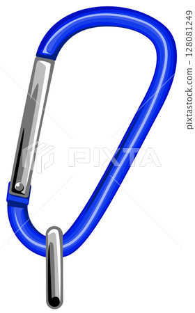 Simple carabiner parts illustration / with connecting fittings 128081249