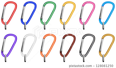 簡易登山扣零件圖解顏色變化套裝/附連接配件 簡易登山扣零件圖解顏色變化套裝/附連接配件 128081250