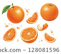 Watercolor orange 128081596