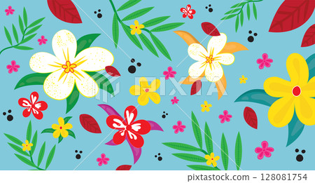 seamless pattern with flowers and butterflies, wallpaper, background, print, abstract seamless pattern with flowers and butterflies, wallpaper, background, print, abstract 128081754