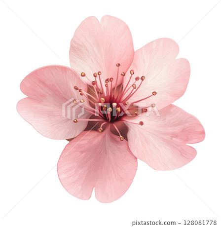 Pink Cherry Flower Illustration 128081778