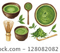 Watercolor style matcha illustration 128082082