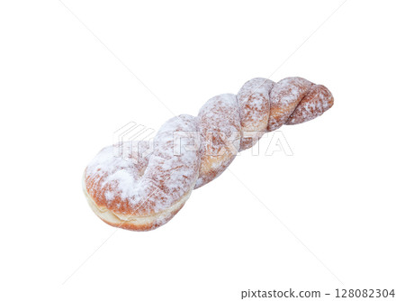 Sugar-coated twisted donut [white background, cutout] 128082304