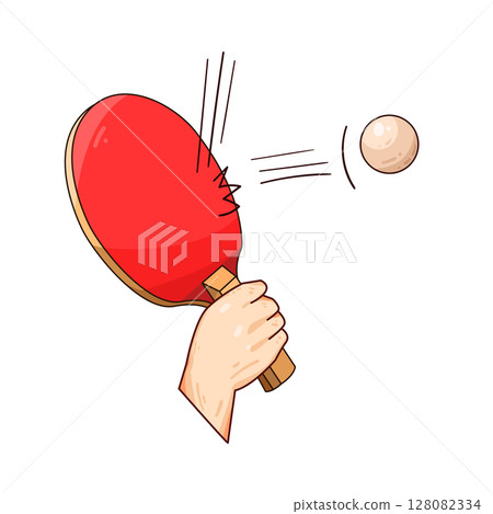 illustration of Hand Playing Ping Pong 128082334