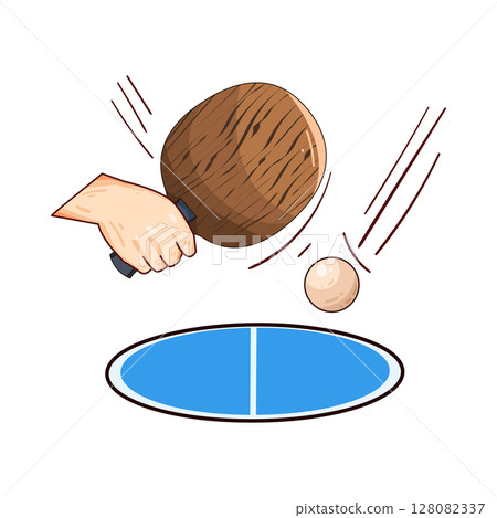 illustration of Hand Playing Ping Pong 128082337