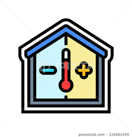 heat insulated color icon vector illustration heat insulated color icon vector illustration 128082439