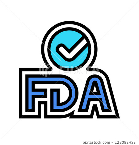 fda approved color icon vector illustration 128082452