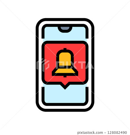 smart notifications color icon vector illustration smart notifications color icon vector illustration 128082490