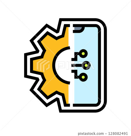 smart app integration color icon vector illustration 128082491