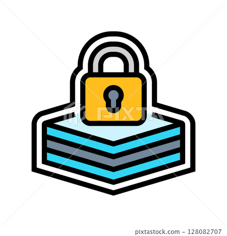 stack & lock color icon vector illustration - Stock Illustration ...