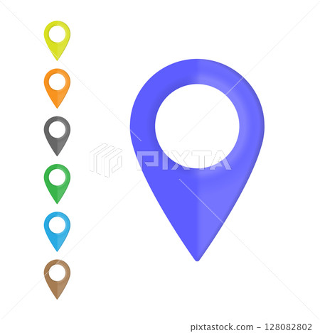 3D Realistic Location map pin gps pointer markers vector illustration for destination. 128082802