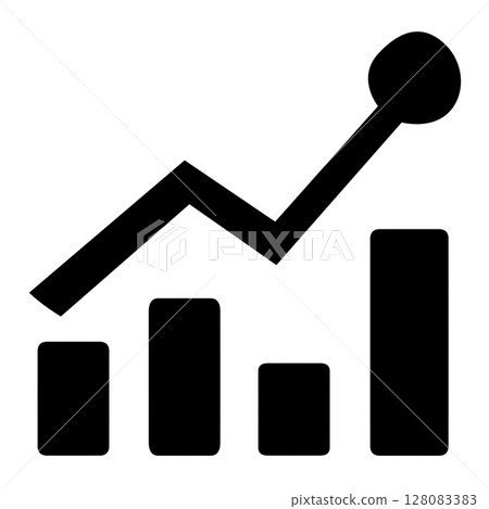Zigzag up and down graph money increase image icon pictogram illustration 128083383