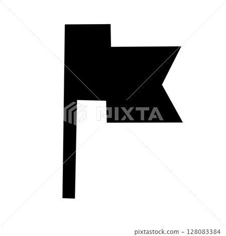 Icon monochrome pictogram of a fluttering flag 128083384