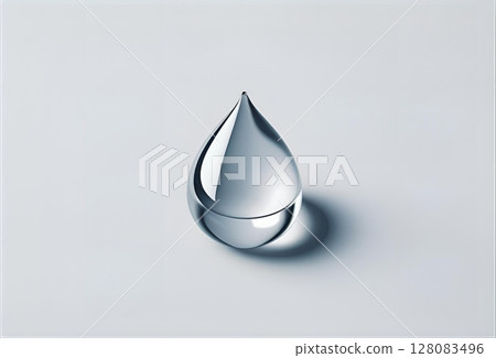 白色背景下水滴的簡單 3D 設計 白色背景下水滴的簡單 3D 設計 128083496