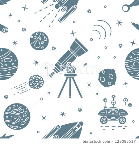 Space Pattern Telescope Planets Shuttle Galaxy 128083537