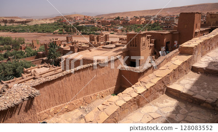 Spectacular view of Ait Benhaddou, Ouarzazate, Morocco 128083552
