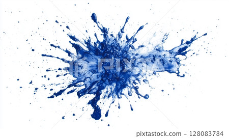 抽象藍色液體飛濺 128083784