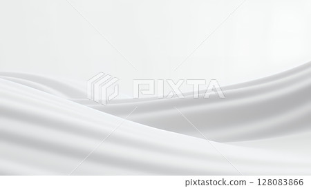 呈現優雅動感的白色布料般的波浪 128083866
