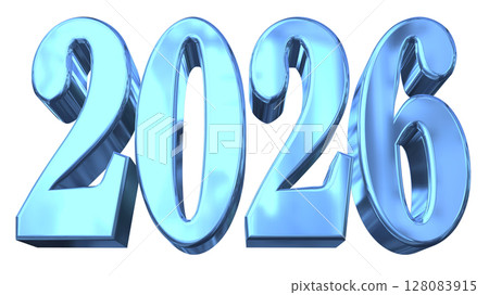 3DCG letters [2026] blue, blue 128083915