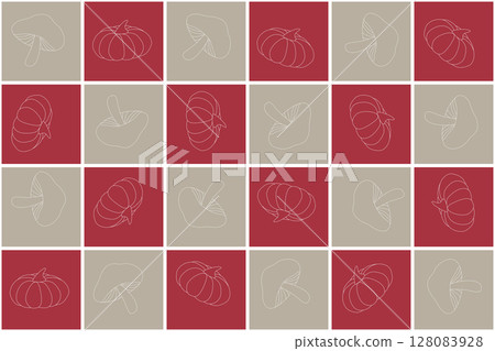 Autumn-toned checkered background, suitable for printing as wallpaper or tablecloth fabric Autumn-toned checkered background, suitable for printing as wallpaper or tablecloth fabric 128083928