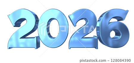 3DCG字母[2026]藍色，藍色 128084390