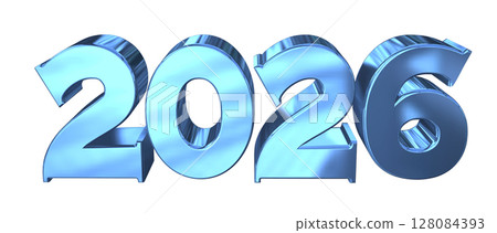 3DCG letters [2026] blue, blue 128084393