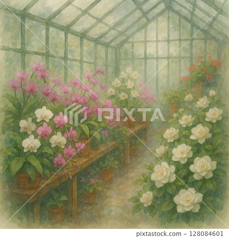 Greenhouse Garden | Watercolor orchid and rose illustration Greenhouse Garden | Watercolor orchid and rose illustration Greenhouse Garden | Watercolor orchid and rose illustration Greenhouse Garden | Watercolor orchid and rose illustration 128084601