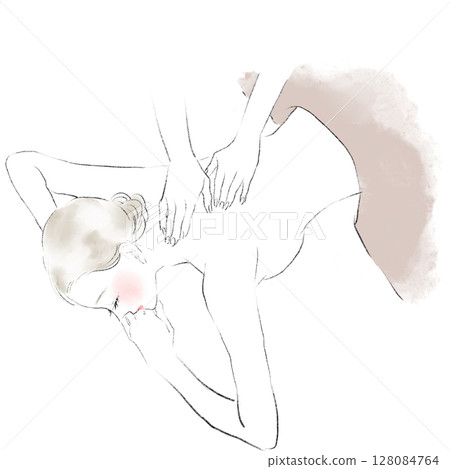 一位女士接受身體按摩的插圖 128084764