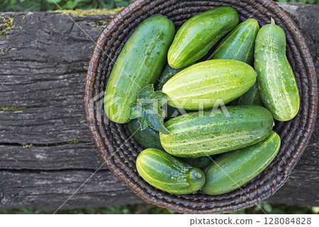 Cucumber harvest 128084828