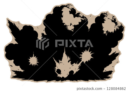 The scene where gunpowder ignites and explodes 128084862