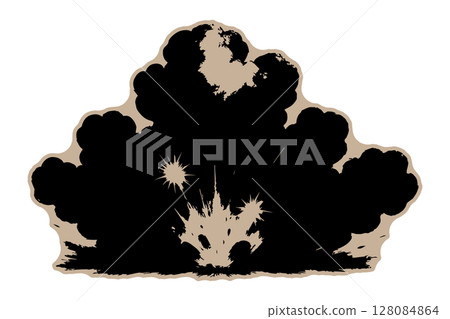 火藥點燃爆炸的場景 128084864