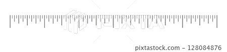 Measuring chart, ruler scale with 6 inches. Length measurement distance, height, math. Sewing tool template. Measuring chart, ruler scale with 6 inches. Length measurement distance, height, math. Sewing tool template. 128084876
