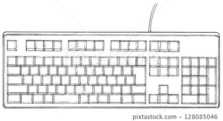 Cartoon style pen drawing illustration office district_indoor 128085046