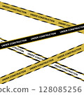 Tape restriction for criminal or under construction banner, do not cross 128085256