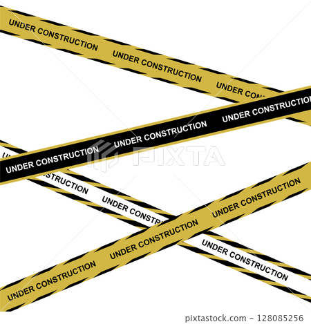 Tape restriction for criminal or under construction banner, do not cross 128085256