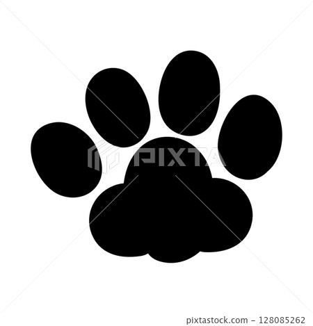 Paw simple vector icon (black) Paw simple vector icon (black) 128085262