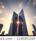 skyline and skyline of modern city 128085284