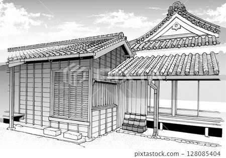 Manga style pen drawing illustration Japanese style _ appearance 128085404