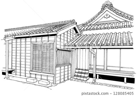 Manga style pen drawing illustration Japanese style _ appearance 128085405