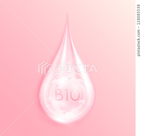 Serum drop water vitamin B10 cream. Vitamins complex mineral liquid with collagen oxygen bubbles. Skin care cosmetics solution design. Beauty medical concepts. 3D Realistic Vector EPS10. Serum drop water vitamin B10 cream. Vitamins complex mineral liquid with collagen oxygen bubbles. Skin care cosmetics solution design. Beauty medical concepts. 3D Realistic Vector EPS10. 128085538