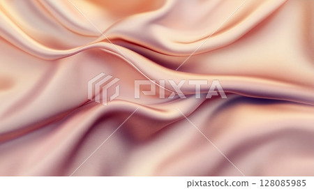 Pink soft pastel silk satin wave elegant luxury shiny decoration background 128085985