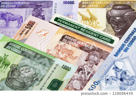 American permanent resident card on Congolese Franc 128086439