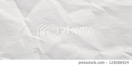 Abstract white crumpled and creased recycle paper texture background 128086924